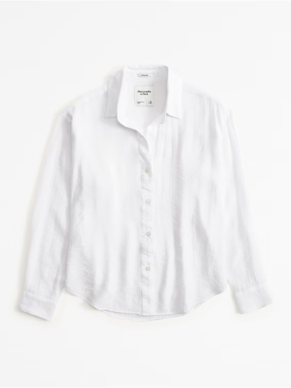 Abercrombie & Fitch white Oversized Crinkle Textured Shirt size m